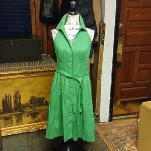 Newport News Vibrant Green Backless Pin-up Dress